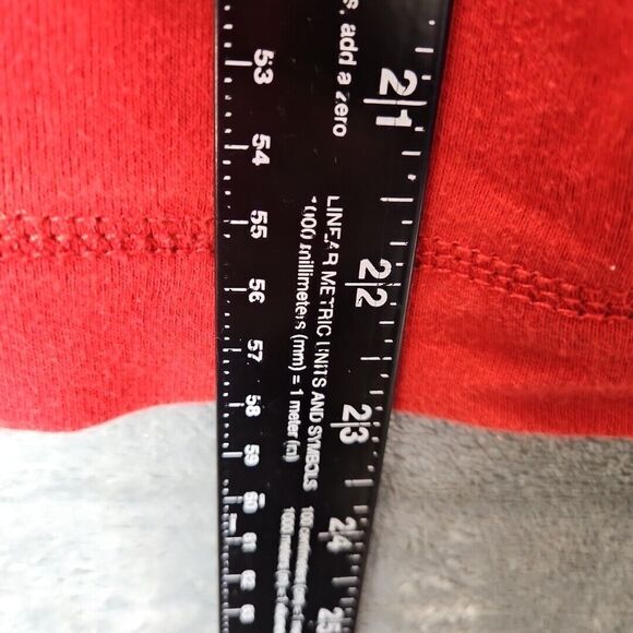 Lauren Ralph Lauren Women's Sz Lg Red Cotton Top 3/4 sleeve lace up - Picture 6 of 11